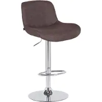 CLP Barhocker Solon Chrom Stoff - dunkelbraun