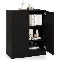 Costway Sideboard, Bodenschrank mit Kippschutz & Regalen, Flurschrank, Buffetschrank für Wohnzimmer, Schlafzimmer, 72x34x85,5cm,Schwarz
