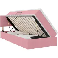 Syfax Aufbewahrungsbett mit Matratze Rosa 100 x 200 cm Samt