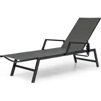 Costway Sonnenliege Rattan bis 150kg, Gartenliege mit verstellbarer Rücken- & Armlehnen, Liegestuhl