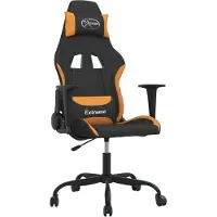 Syfax Gaming-Stuhl mit Massagefunktion Schwarz und Orange Stoff