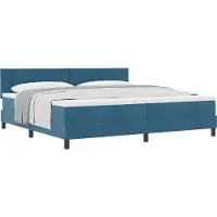 Syfax Boxspringbett mit Matratze Dunkelblau 200 x 200 cm Samt