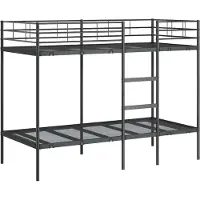 Syfax Etagenbett ohne Matratze Schwarz 90x200 cm Stahl
