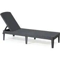 Allibert by KETER Jaipur Sonnenliege, Grau Graphit, Verstellbare Rückenlehne, Rattan Optik