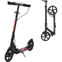 StarTech.com Tretroller für Kinder - Cityroller 2-Rad - Höhenverstellbarer Lenker - Rutschfestes Deck - Handbremse - Faltbar - Belastbar bis 100 kg - Ab 8 Jahren - Schwarz