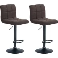 CLP 2er Set Barhocker Calma Stoff, Farbe:Dunkelgrau, Material Gestell:Metall matt schwarz