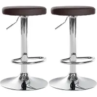 CLP 2er Set Barhocker Ponte Kunstleder chrom - braun