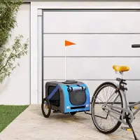vidaXL Möbel Fahrradanhänger Hunde Blau und Grau Oxford-Gewebe und Eisen - Hundebetten &24352
