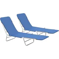 Syfax Klappliegen 2 Stk. Stahl und Stoff Blau