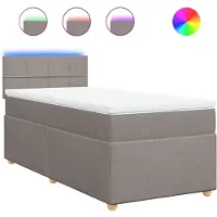 Syfax Boxspringbett mit Matratze Taupe 90x190 cm Stoff