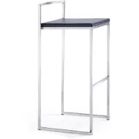 Casa Padrino Designer Barstuhl Eckig Kunstleder Schwarz, Barhocker stapelbar