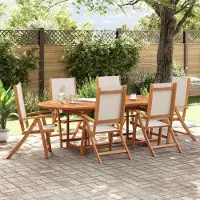 vidaXL "im Angebot" Gartenstühle 6 Stk. - bis 150 kg - Klappbar Massivholz Akazie und Textilene - Stapelsessel CC10951