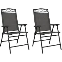 vidaXL Möbel Klappbare Gartenstühle - Gartenmöbel - Balkonstuhl 2er-set - multifunktional& Moderne - Graumeliert Stahl und Textilene - Stühle für Garten, Balkon CLORIS7016419