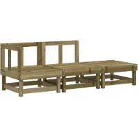 vidaXL 3-tlg. Garten-Lounge-Set Kiefernholz Imprägniert