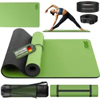 RE:SPORT Yogamatte Olivgrün 183x61cm Fitnessmatte Gymnastikmatte Pilates Sportmatte Bodenmatte