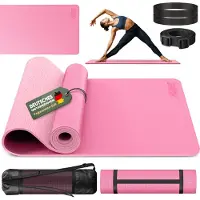RE:SPORT Yogamatte Rosa 183x61cm Fitnessmatte Gymnastikmatte Pilates Sportmatte Bodenmatte