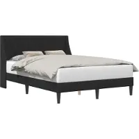 Syfax Bettrahmen mit Kopfteil Schwarz 140 x 190 cm Samt