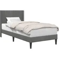 Syfax Bettrahmen mit Kopfteil Dunkelgrau 80 x 200 cm Samt