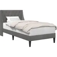 Syfax Bettrahmen mit Kopfteil Dunkelgrau 80 x 200 cm Samt
