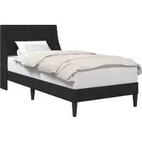 Syfax Bettrahmen mit Kopfteil Schwarz 100 x 200 cm Samt