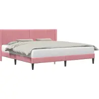 Syfax Bettrahmen mit Kopfteil Rosa 180 x 200 cm Samt