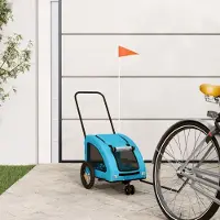 vidaXL "im " Fahrradanhänger Hunde - Stoff-Haustierfahrradanhänger - Blau Oxford-Gewebe und Eisen - Fahrradanhänger CC25209