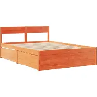 Syfax Massivholzbett ohne Matratze Wachsbraun 120x190 cm Kiefernholz