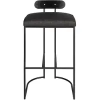 Casa Padrino Designer Barstuhl Schwarz 46 x 46 x H. 92 cm - Moderner Barhocker mit pulverbeschichtetem Stahl - Luxus Barmöbel