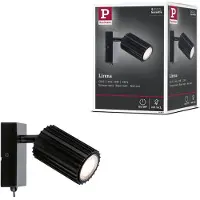 Paulmann Wandleuchte "Spot Lirena max 1x10W GU10 Schwarz 230V Metall", schwarz (schwarz matt), 1, H: 12,5cm, 1 Stk., Leuchten, Dimmbar, Wandleuchte