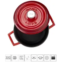 PADU LAVA Cocotte rot Ø 16,5 cm, Serie Cocottes round Gusseisen emailliert