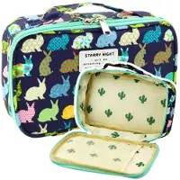 Leantoys Federmäppchen für die Schule, geräumig, zusätzliche Tasche, Marineblau, 21,5 cm