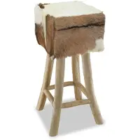 vidaXL "2026 MODERNE"Barhocker für Küche - Tresenhocker - Barstuhl - Ziegenleder und Massivholz Teak - Barstühle klassischem Design CC8359767