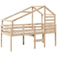 Syfax Hochbett mit Dach 80x200 cm Massivholz Kiefer