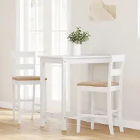 vidaXL "im Sonderangebot"1 Pcs Barhocker - CLORIS - Barstuhl - Optimal Komfort, mit Kissen 2 Stk. Weiß Massivholz Gummibaum - 41,5 x 48 x 95 cm - DEMöbel6965515