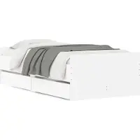 Syfax Bettgestell mit Schubladen Weiß 90x190 cm