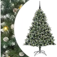vidaXL Möbel Künstlicher Weihnachtsbaum mit 300 LEDs mit Ständer Grün 180 cm - Künstliche Weihnachtsbäume CLORIS3855863
