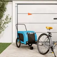 vidaXL Design Möbel Fahrradanhänger Hunde Blau und Schwarz Oxford-Gewebe & Eisen - 2024 Neu
