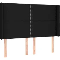 Syfax Kopfteil mit Ohren Schwarz 147x16x118/128 cm Stoff