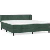 Syfax Boxspringbett mit Matratze Dunkelgrün 160x200 cm Samt