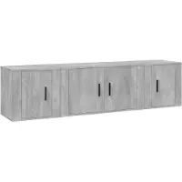 vidaXL 3-tlg. TV-Schrank-Set Betongrau Holzwerkstoff