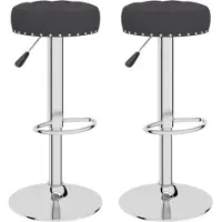 vidaXL "SALE 2026"2er Set Barhocker - Tresenhocker - Barstuhl - multifunktional& Moderne - Schwarz Stoff - Barstühle klassischem Design DE1642399
