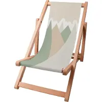Dreamroots Kinder Liegestuhl klappbar Holz bis zu 130 kg, Sonnenliege klappbar mit 3-stufiger Neigungsregulierung der Rückenlehne, Triangles Trees