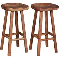 vidaXL "2026 Aktion"Barhocker 2er Set - CLORIS - Barstuhl - Optimal Komfort, Massivholz Akazie - 38 x 37 x 76 cm - DEMöbel6691656