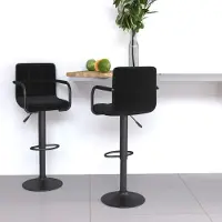 vidaXL Cloris Designermöbel Barhocker 2er Set Schwarz Stoff 2024 Neu
