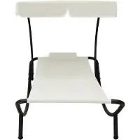 vidaXL "Winterschlussverkauf "Liegestuhl HOMMIE - Gartenliege - Outdoor-Lounge-Bett - mit Sonnendach & Kissen Cremeweiß - 200x90x112 cm NeuMöbel 2131225