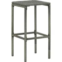 vidaXL "2026 Aktion"1 Pcs Barhocker - CLORIS - Barstuhl - Optimal Komfort, mit Kissen 2 Stk. Grau Poly Rattan - 38 x 38 x 76 cm - NeuMöbel8729795