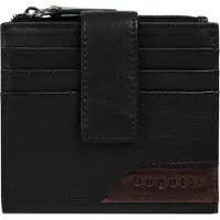 Bugatti Geldbörse "CORSO DELUXE", Damen, schwarz, Leder, leicht glänzend, unifarben, Kleinlederwaren Geldbörse, echt Leder