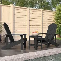 vidaXL Möbel Adirondack-Gartenstühle mit Tisch HDPE Anthrazit - Gartenstühle 3095705