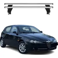 Omac Menabo Dachträger Grundtäger für Alfa Romeo 147 3tür 2000-2010 50kg Alu Grau 2x