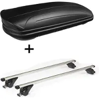 VDP Dachbox VDPMAA320 320Ltr abschließbar schwarz matt + Dachträger/Relingträger KING1 kompatibel mit für Seat Alhambra III (5 Türer) ab 10